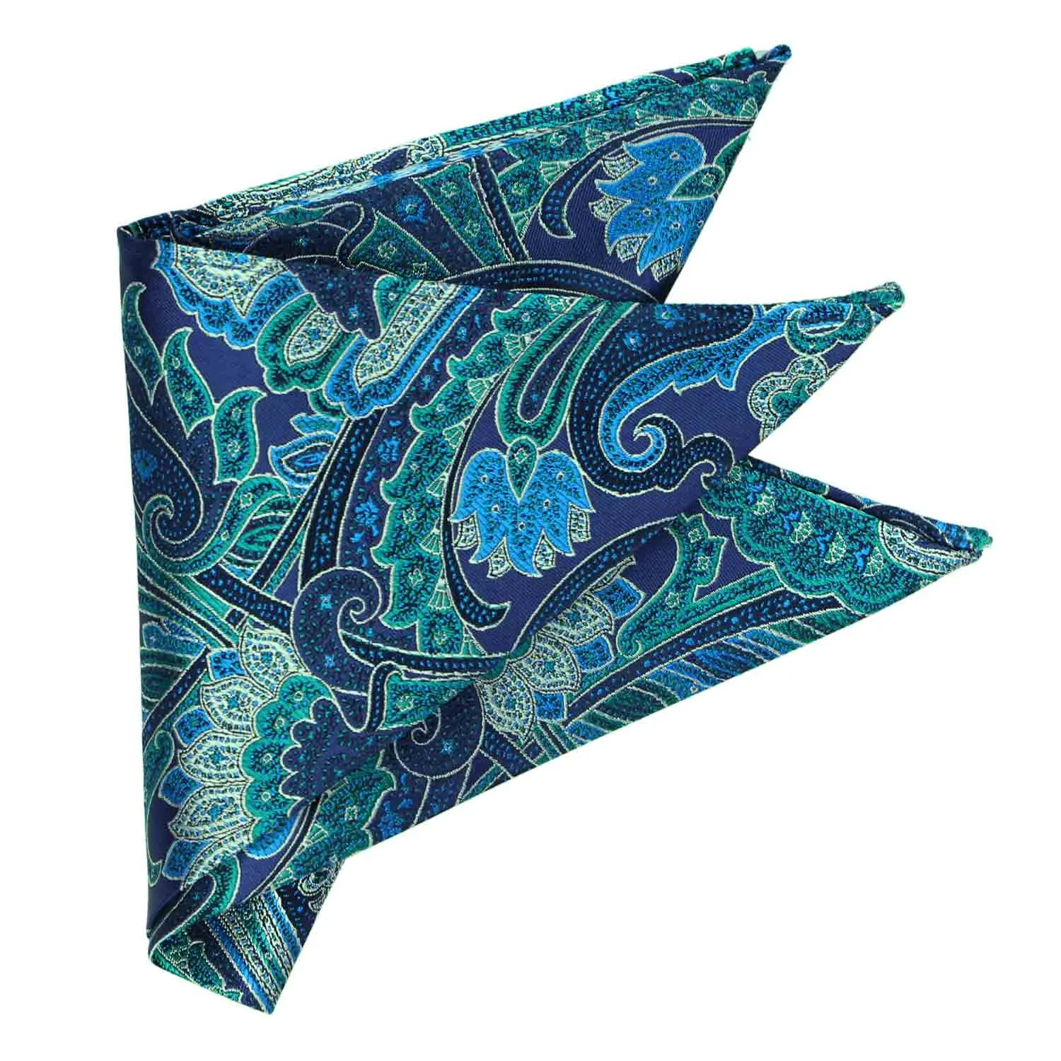 Blue Velvet Sergeant Paisley Silk Pocket Square sold by TieMart product image thumbnail 3