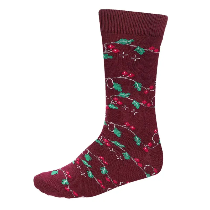 Men's Christmas Holly Socks sold by TieMart
