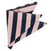 Petal and Navy Blue Striped Pocket Square sold by TieMart