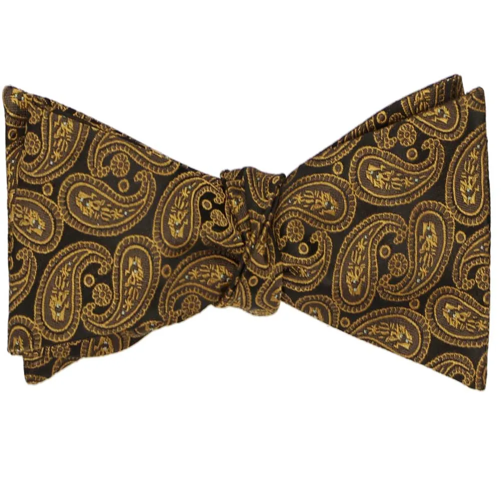 Cocoa Brown Darlene Paisley Self-Tie Bow Tie sold by TieMart product image thumbnail 2