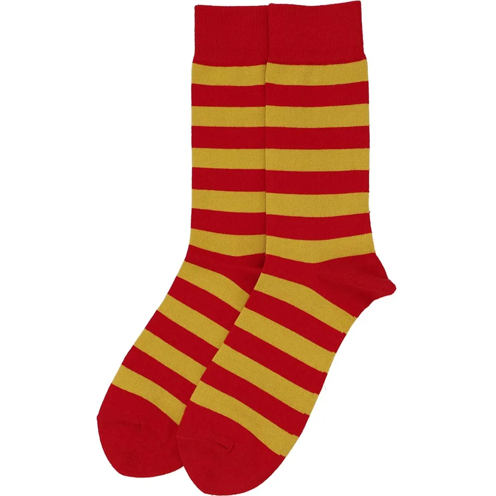 Men's Red and Gold Striped Socks sold by TieMart product image thumbnail 3