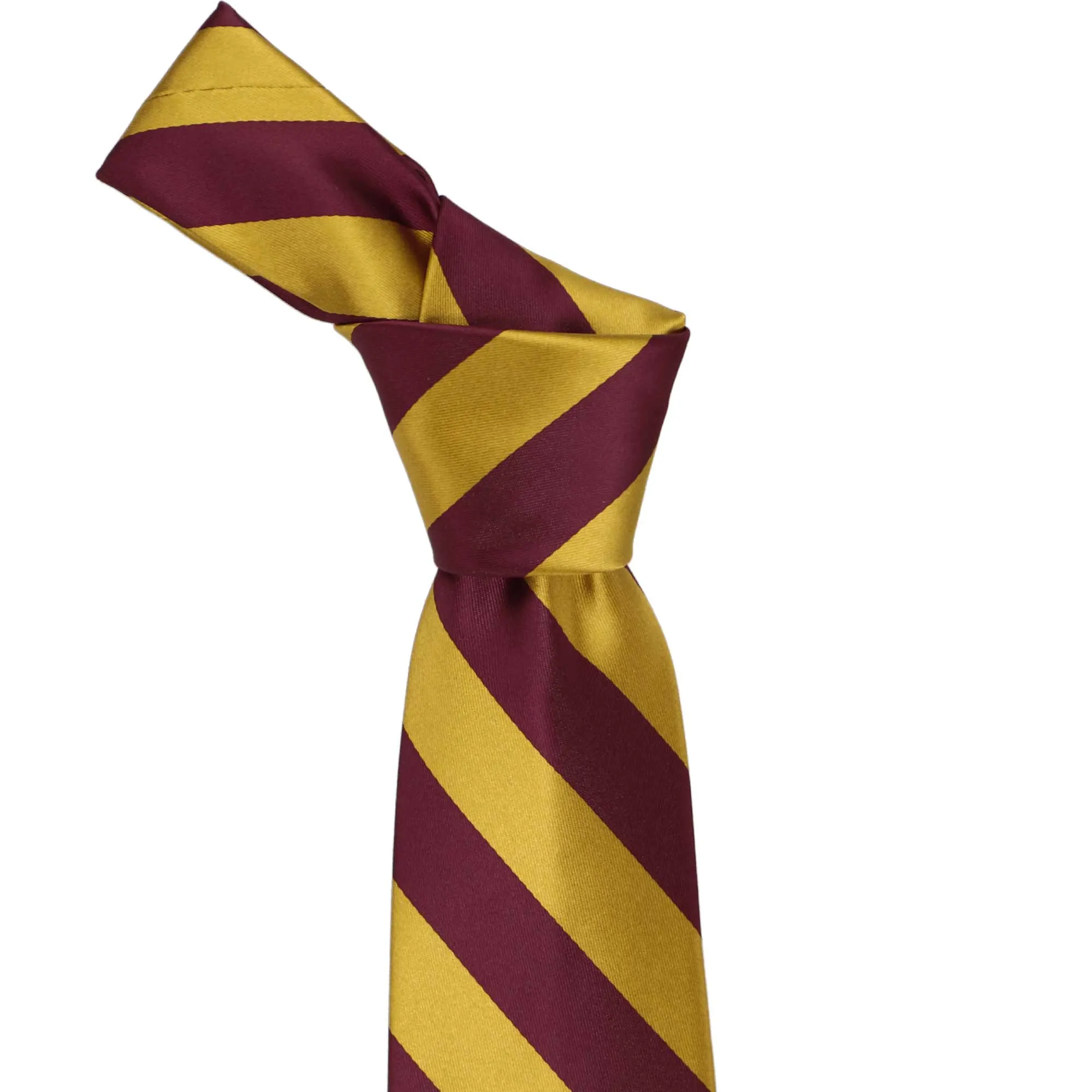 Maroon and Gold Striped Tie sold by TieMart product image thumbnail 2