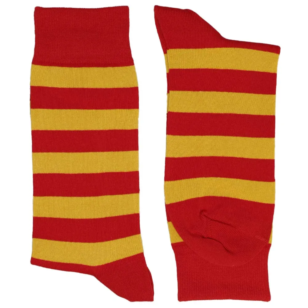 Men's Red and Gold Striped Socks sold by TieMart product image thumbnail 2