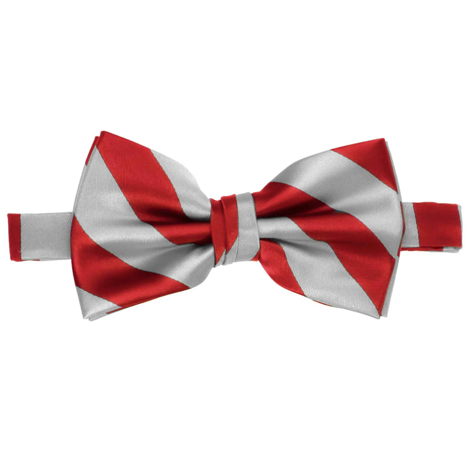 Red and Silver Striped Bow Tie sold by TieMart product image thumbnail 2