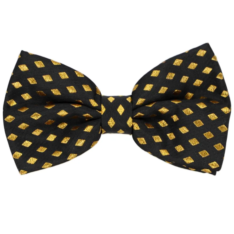 Black and Gold Walker Geometric Bow Tie sold by TieMart