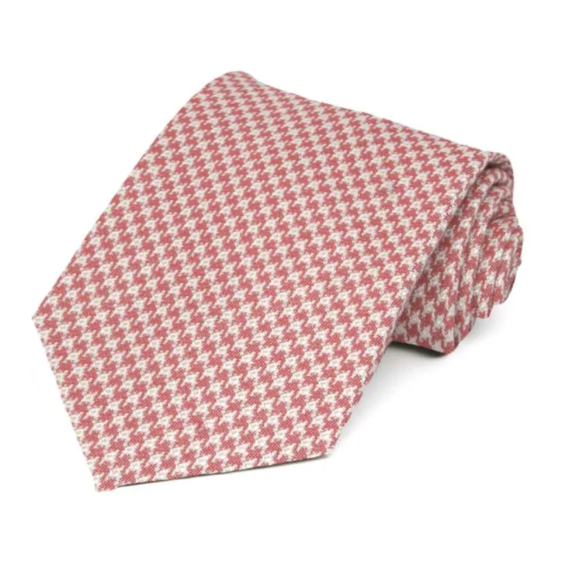Light Red Duke Puppytooth Cotton/Silk Necktie sold by TieMart