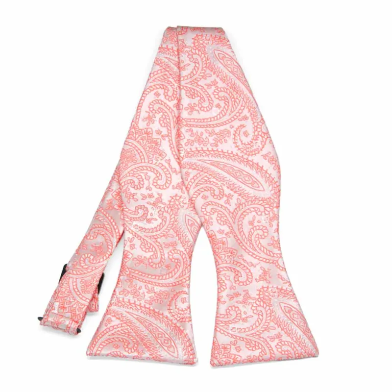 Coral Clara Paisley Self-Tie Bow Tie sold by TieMart