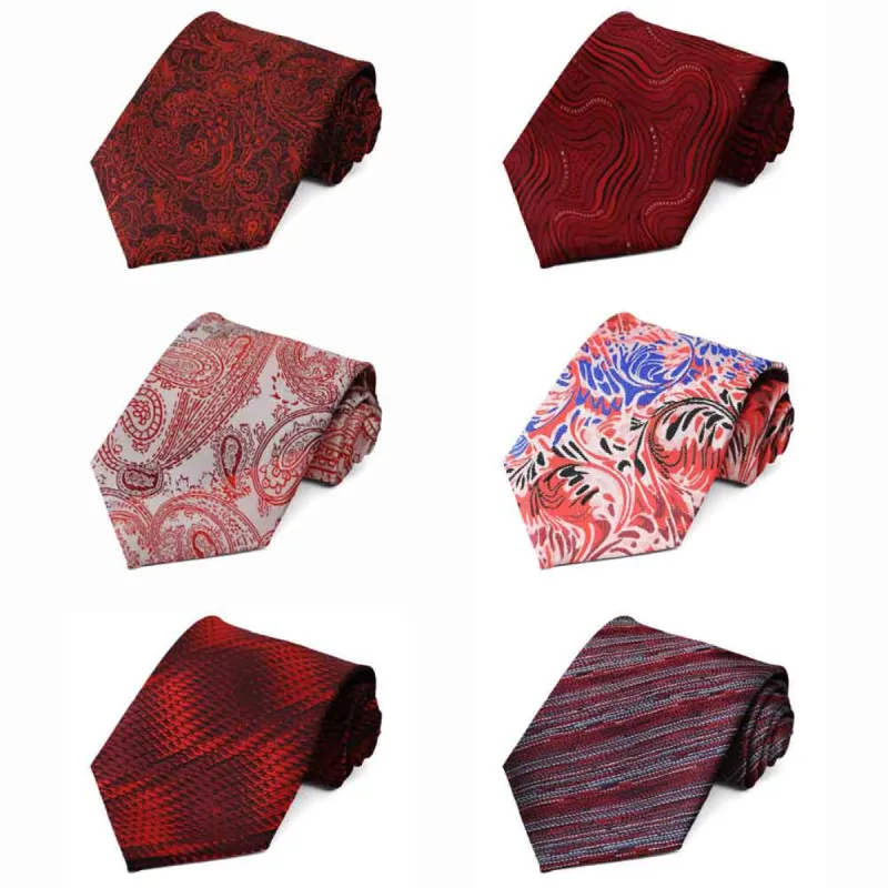 Red Patterned Neckties, 6-Pack sold by TieMart