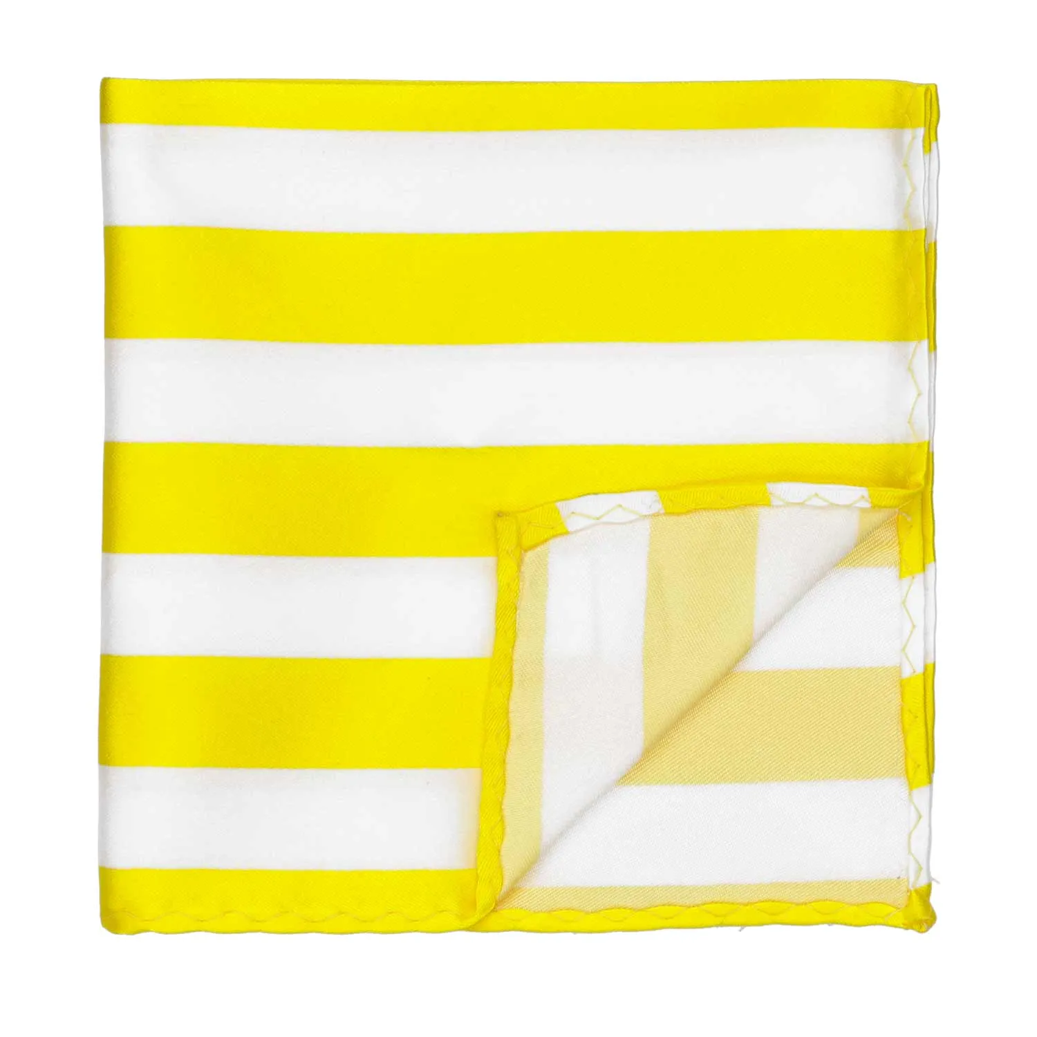 Yellow and White Striped Pocket Square sold by TieMart product image thumbnail 2