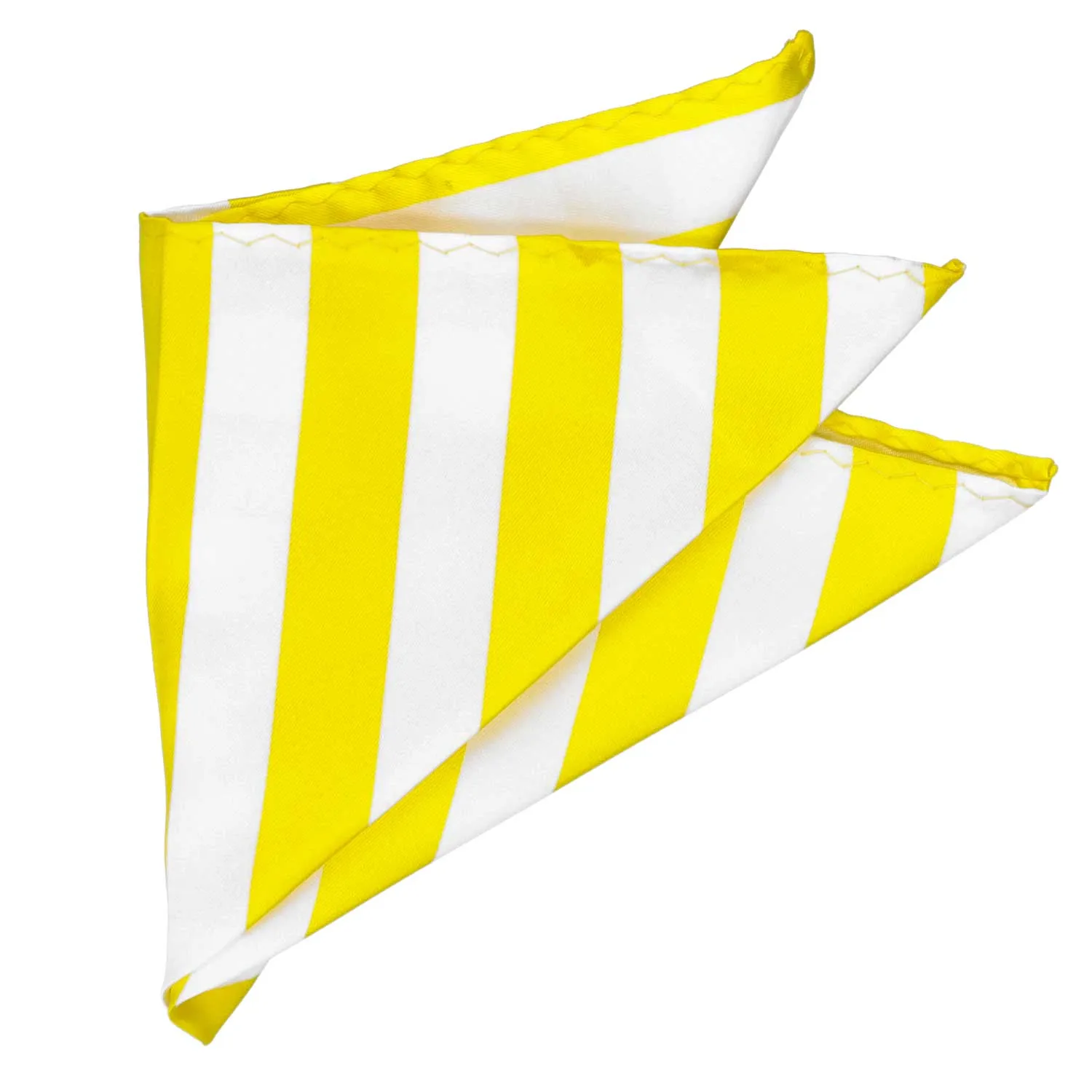 Yellow and White Striped Pocket Square sold by TieMart product image thumbnail 3