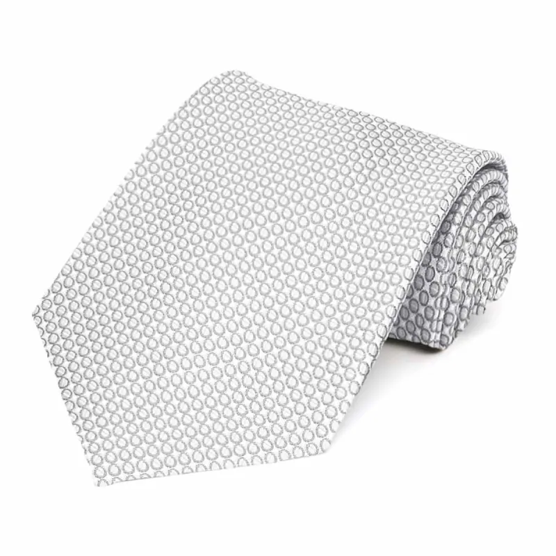 Soft Gray Henry Grain Pattern Extra Long Necktie sold by TieMart