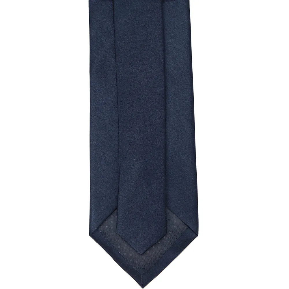 Navy Blue Silk Extra Long Necktie sold by TieMart product image thumbnail 3