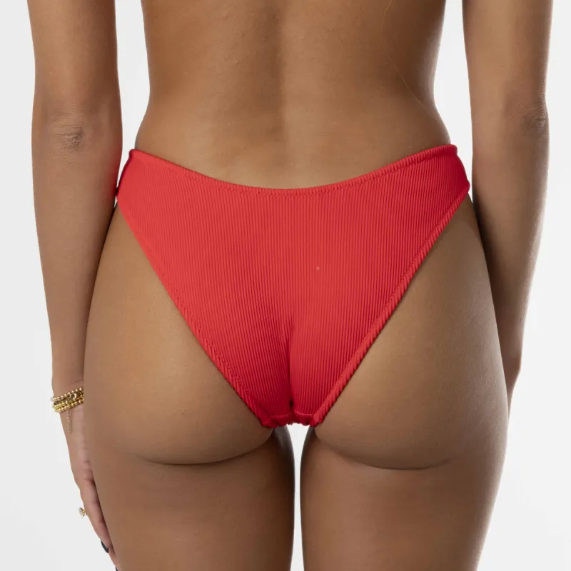 Cherry Ribbed | Classic Bottoms sold by Honey Swim