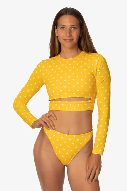 Taranaki Long Sleeved Crop Cut-Out Rashguard - Itsy Bitsy sold by Jolyn