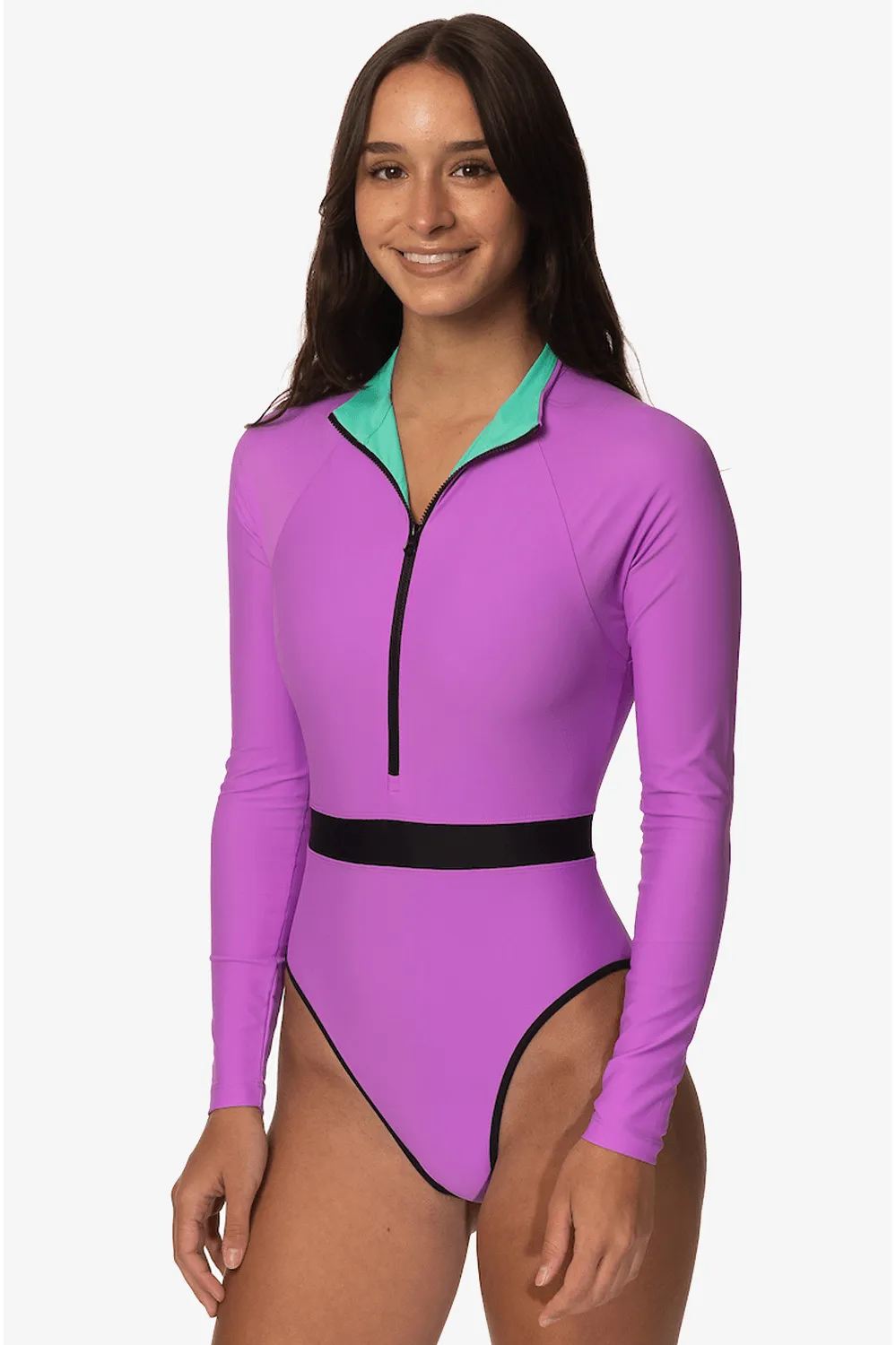 Nazare Long Sleeve Zip-Up Surf One Piece - Dreamer sold by Jolyn