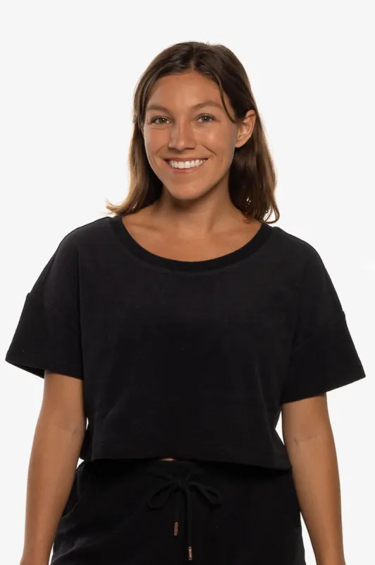 Blaire Cropped Terry Cloth Tee sold by Jolyn