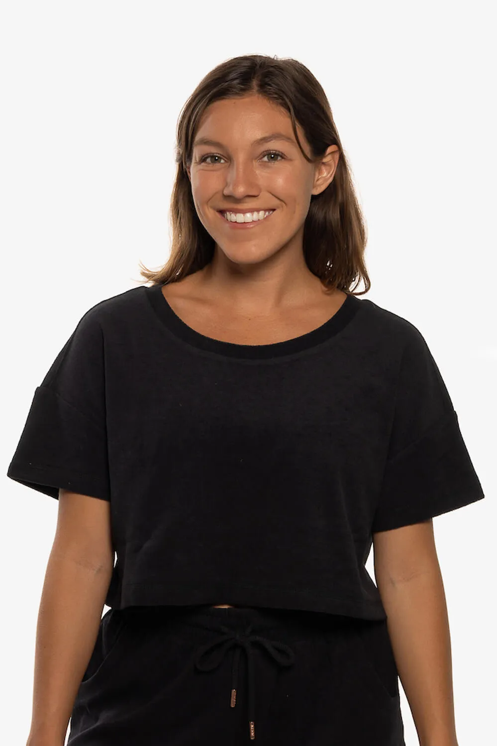 Blaire Cropped Terry Cloth Tee sold by Jolyn