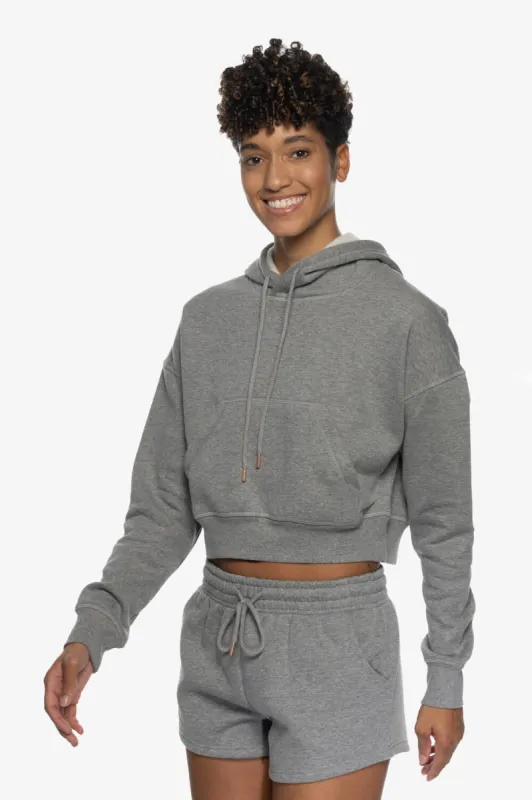 Ellie Fleece Cropped Hoodie Sweatshirt sold by Jolyn