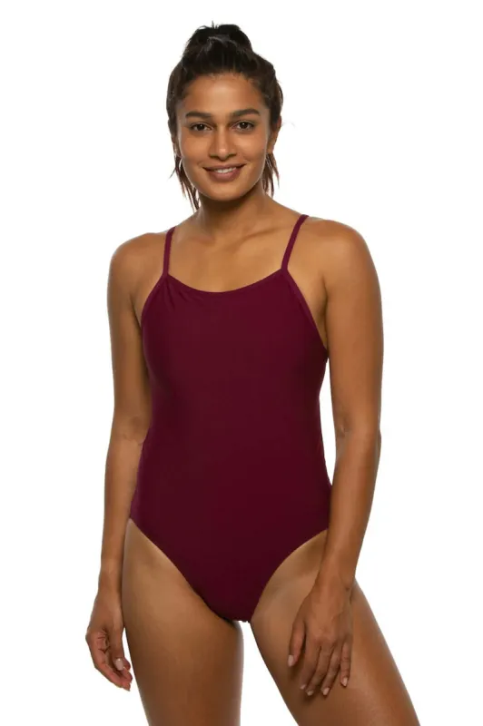 Devon One Piece Swimsuit - Cabernet sold by Jolyn