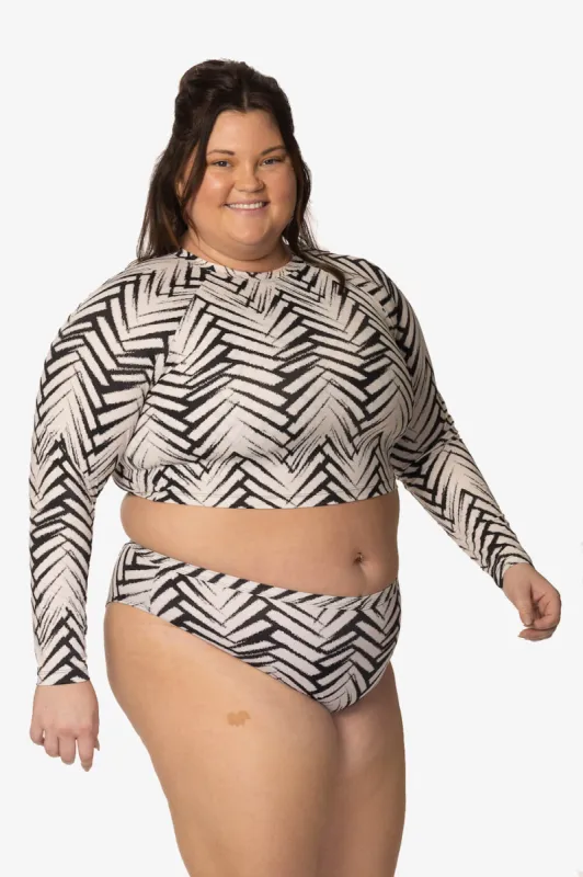 Moana Long Sleeved Crop Rashie - Pacific sold by Jolyn