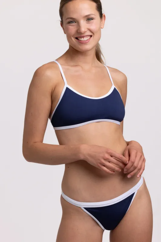 Dora Bikini Bottom - Navy Contrast sold by Jolyn