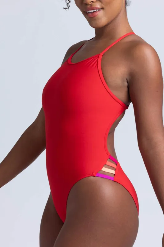 Julian Swim Onesie - Red Contrast sold by Jolyn