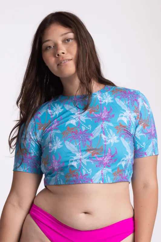 Aurora Short Sleeved Crop Rashguard - Surfside sold by Jolyn