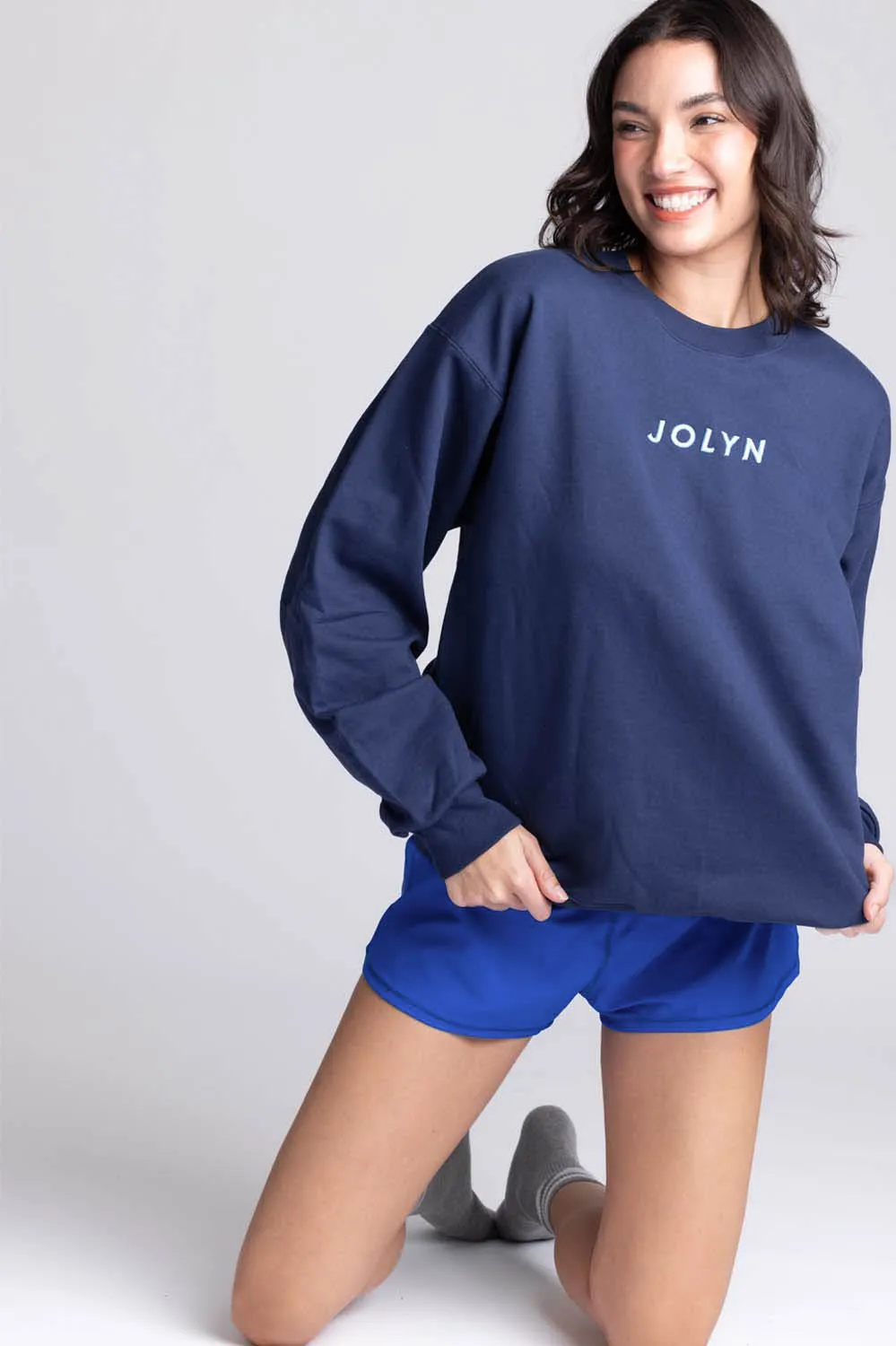 Roxanne Oversized Fleece Crewneck - Navy sold by Jolyn product image thumbnail 4