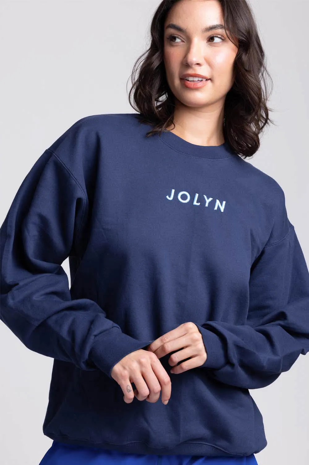 Roxanne Oversized Fleece Crewneck - Navy sold by Jolyn product image thumbnail 3