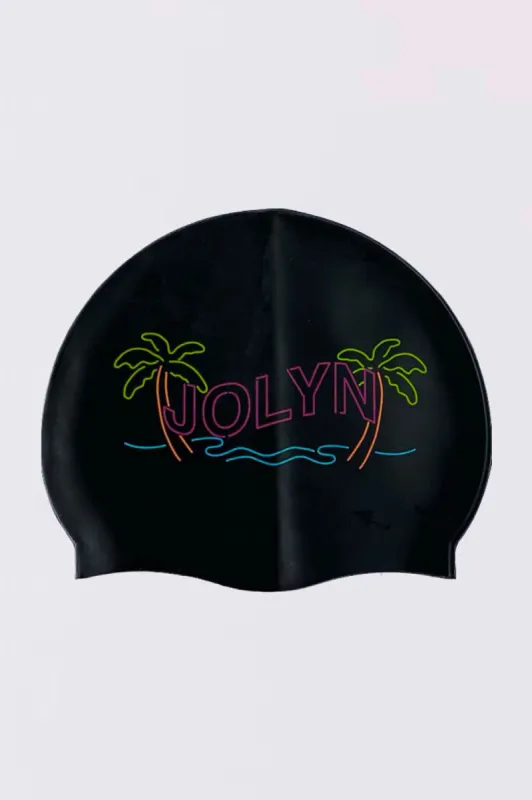 Silicone Swim Cap - Neon Palm sold by Jolyn