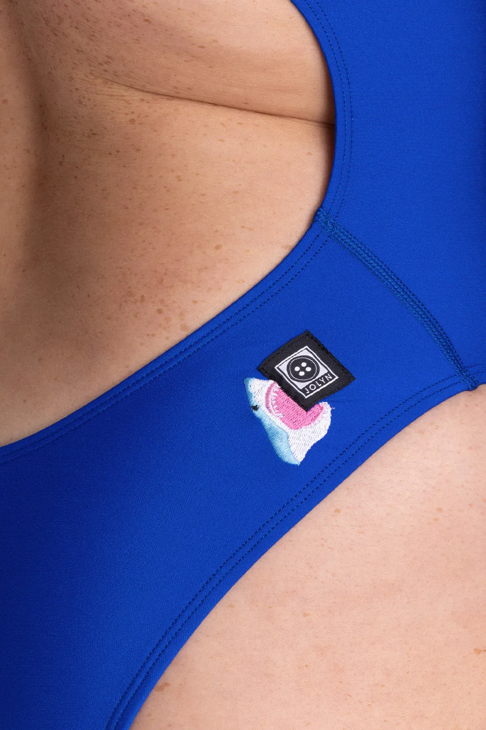 Embroidered Perry Swim Onesie - Blueberry Shark sold by Jolyn product image thumbnail 5