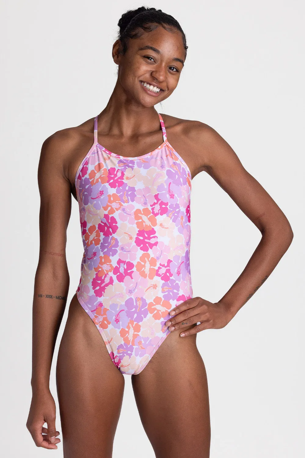 Jackson 4 Swim Onesie - Happy Hibiscus sold by Jolyn