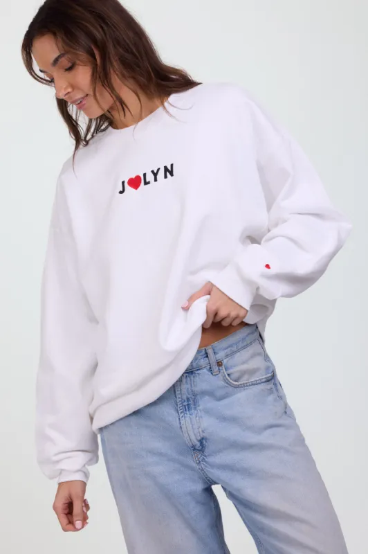 Roxanne Oversized Fleece Crewneck - JOLYN Heart sold by Jolyn