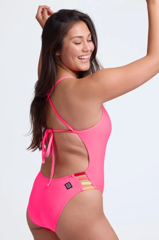 Gavin One Piece Swimsuit - Hot Pink Contrast sold by Jolyn