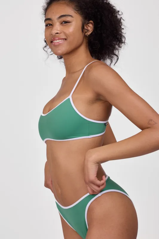 Amanda Bikini Top - Kale & White sold by Jolyn