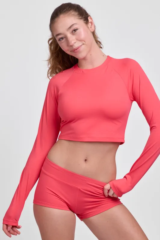 Moana Long Sleeve Cropped Rashguard - Coral Reef sold by Jolyn