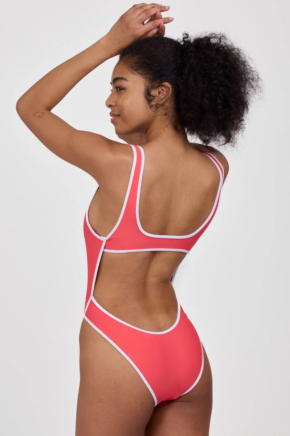 Catherine Surf One Piece - Coral Reef & White sold by Jolyn
