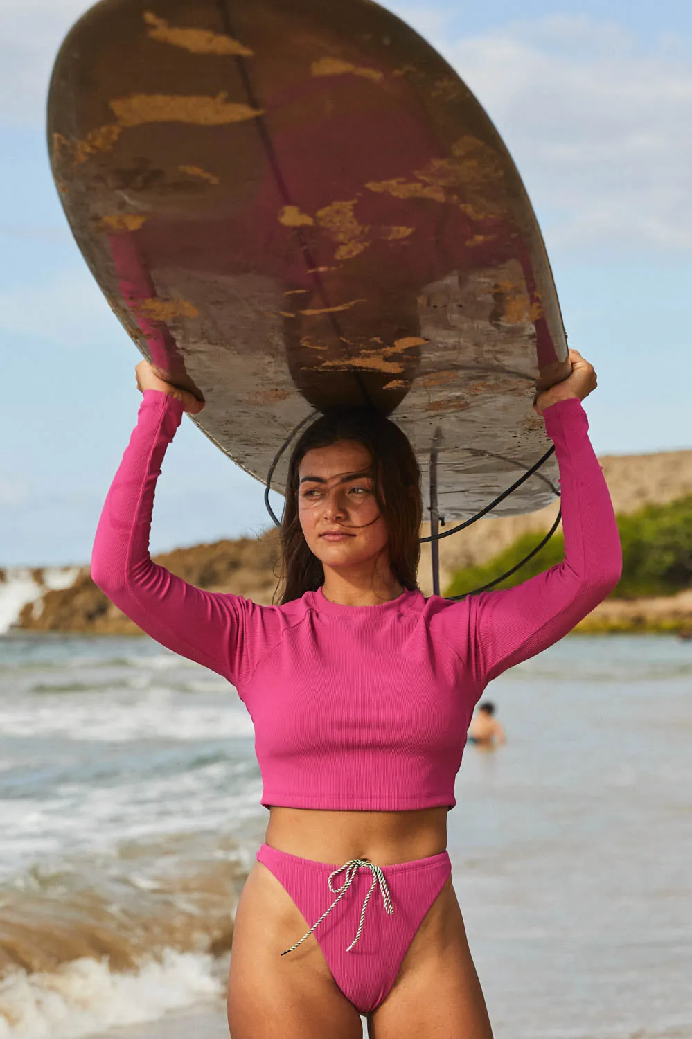 Moana Long Sleeve Cropped Rashie - Punch sold by Jolyn product image thumbnail 2