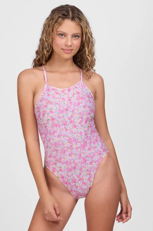 Brandon One Piece Swimsuit - Whimsy Pink sold by Jolyn