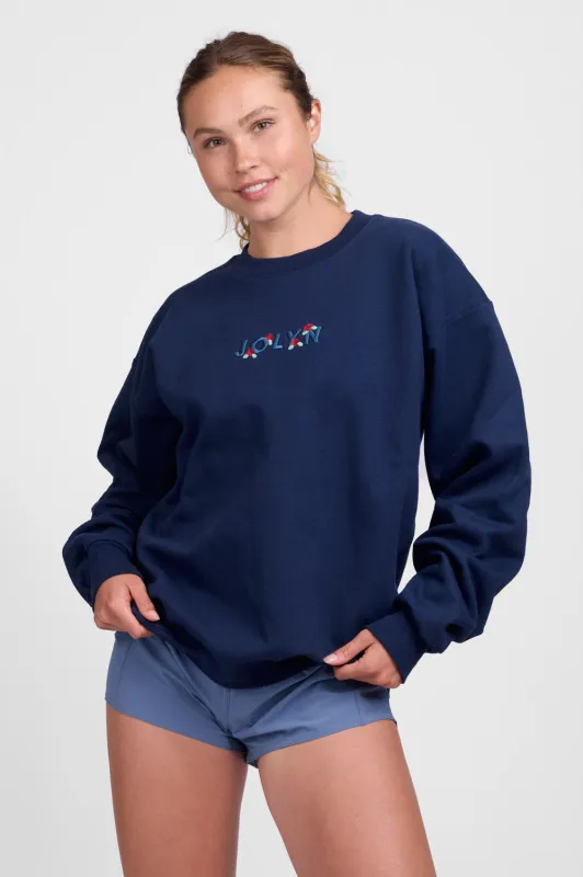 Roxanne Oversized Fleece Crewneck - Rosie sold by Jolyn