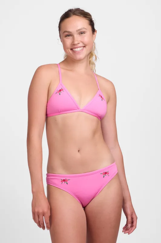 Embroidered Andy Bikini Bottom - Bon Bon Rose sold by Jolyn