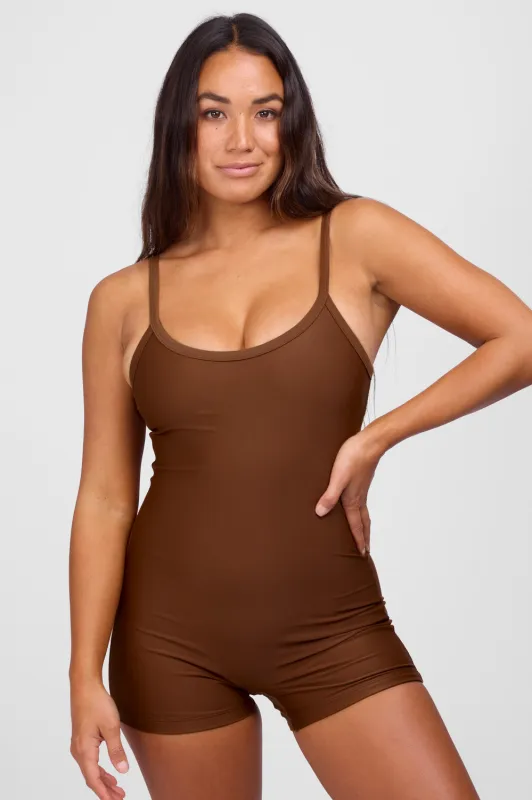 Rebecca Romper One Piece Swimsuit - Coconut sold by Jolyn