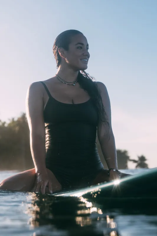 Rebecca Romper One Piece Swimsuit - Black sold by Jolyn