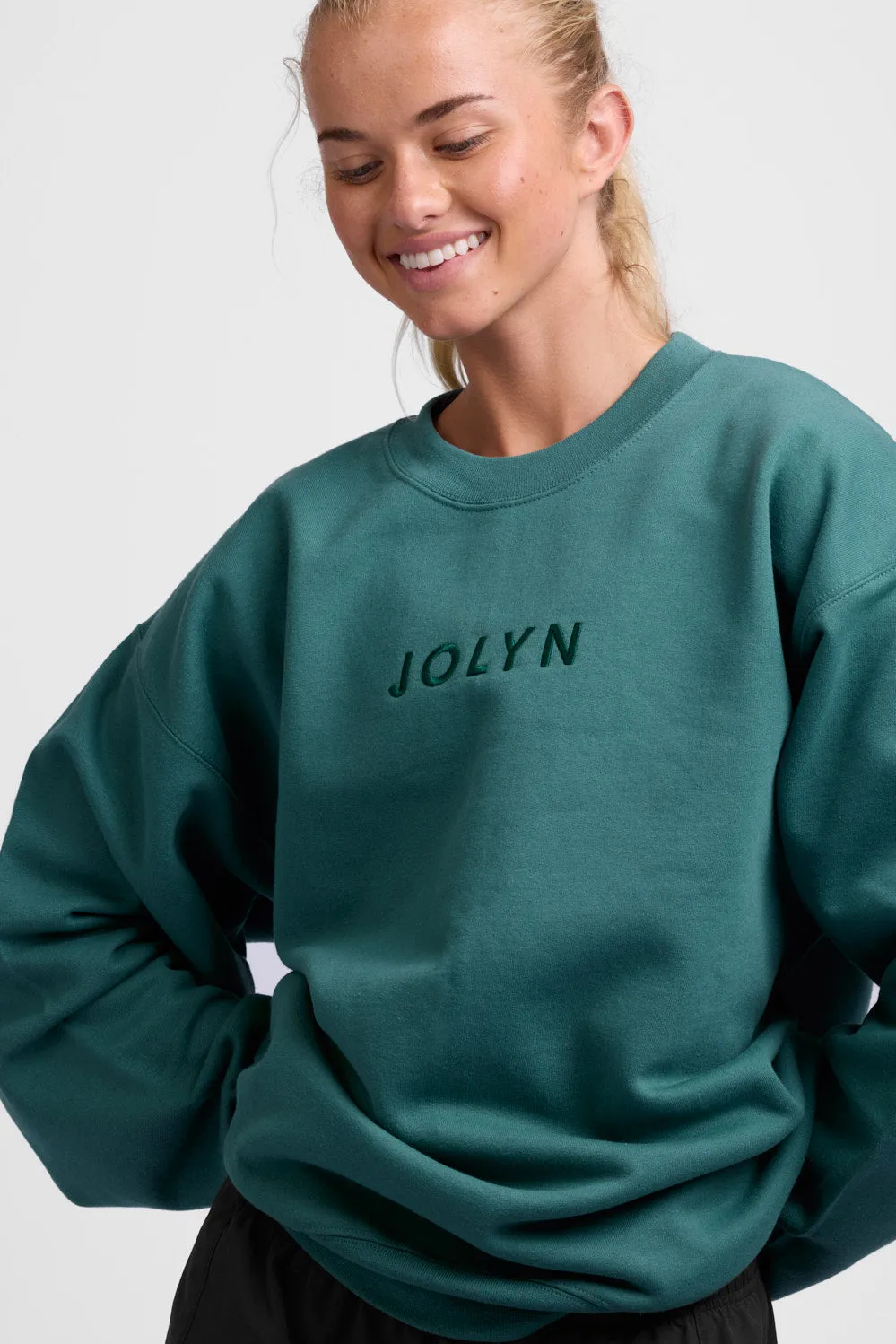 Roxanne Oversized Fleece Crewneck - Cactus sold by Jolyn