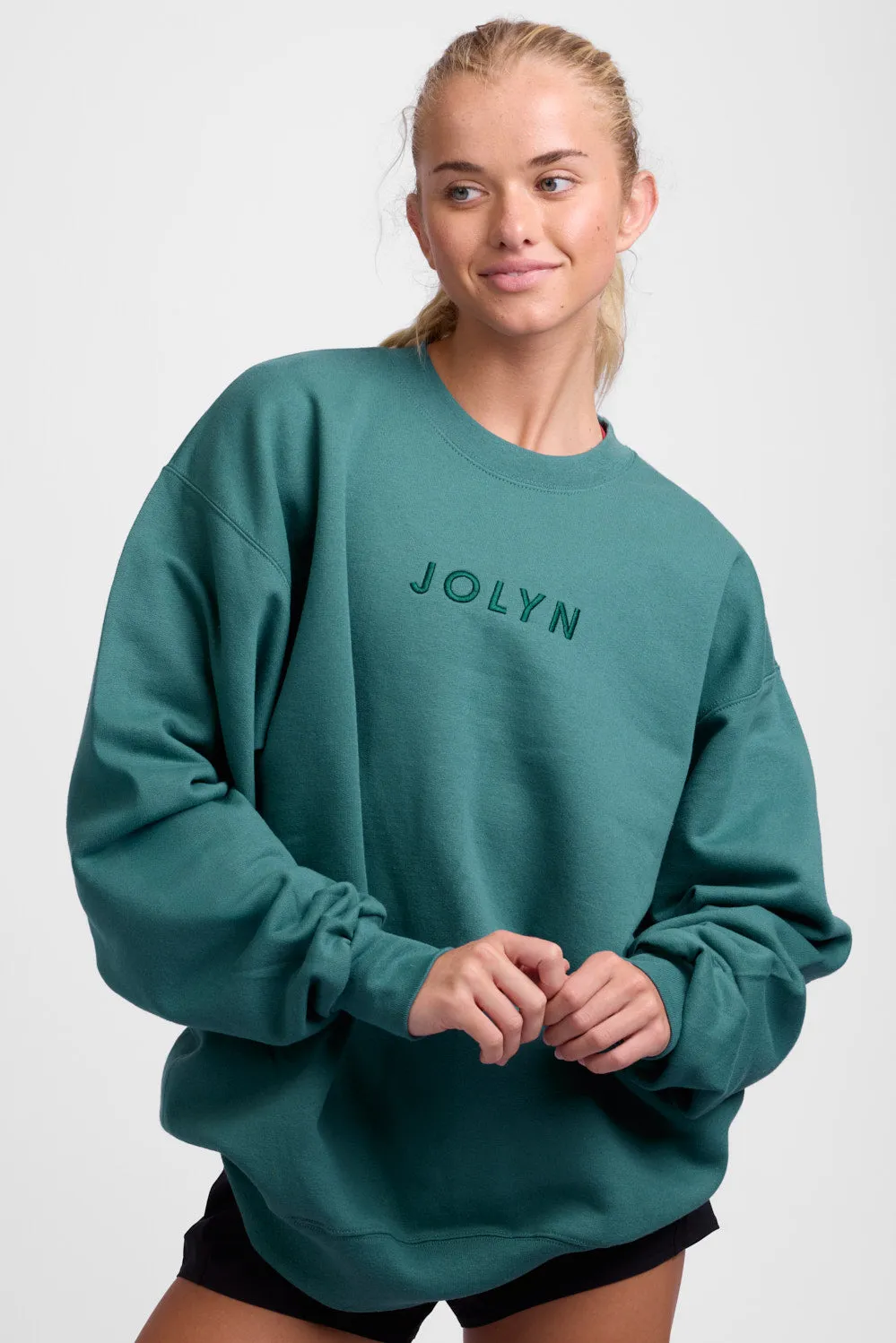 Roxanne Oversized Fleece Crewneck - Cactus sold by Jolyn product image thumbnail 5