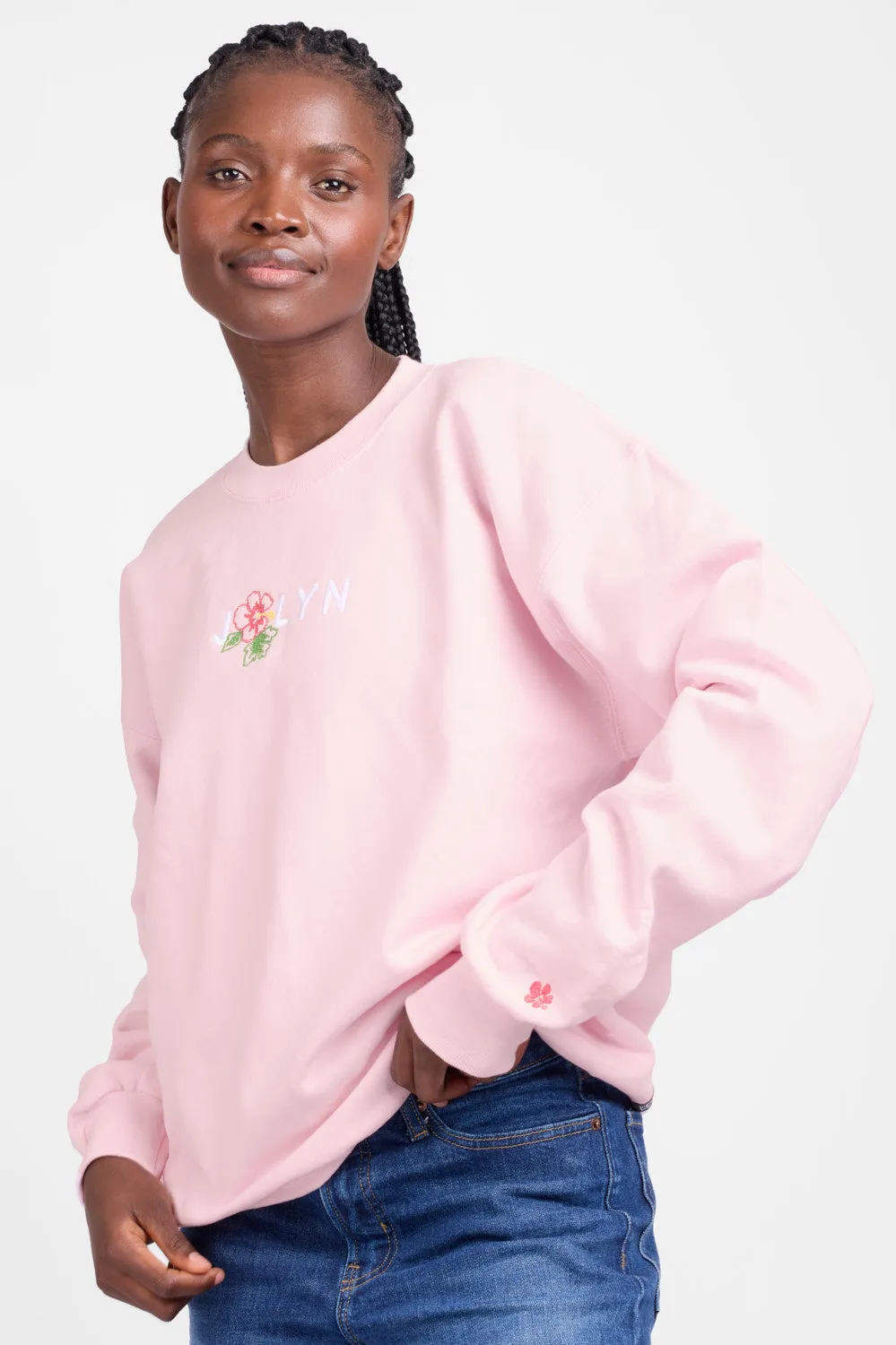 Roxanne Oversized Fleece Crewneck - Flower sold by Jolyn product image thumbnail 4