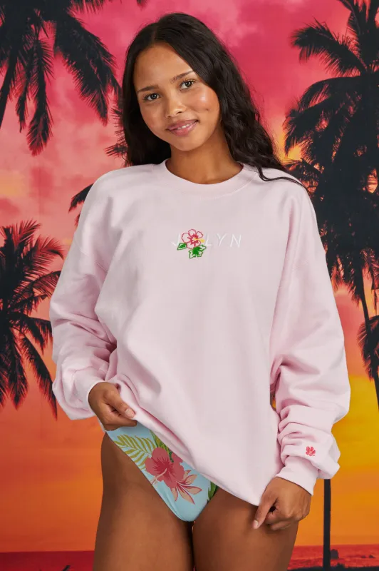 Roxanne Oversized Fleece Crewneck - Flower sold by Jolyn