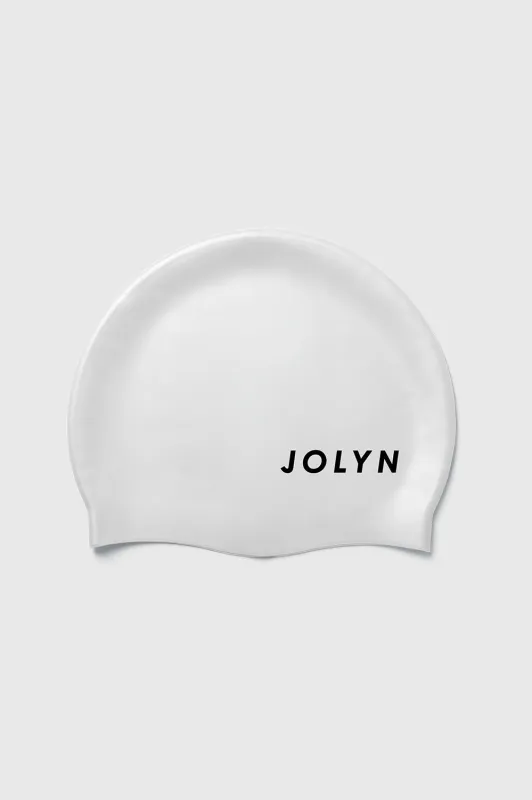 Long Hair Silicone Swim Cap - Logo White sold by Jolyn
