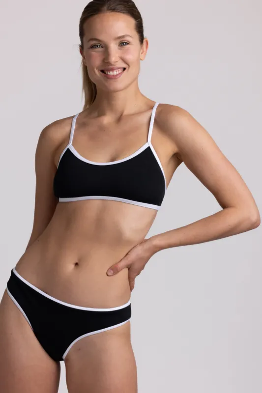 Whitney Bikini Bottom - Black Contrast sold by Jolyn