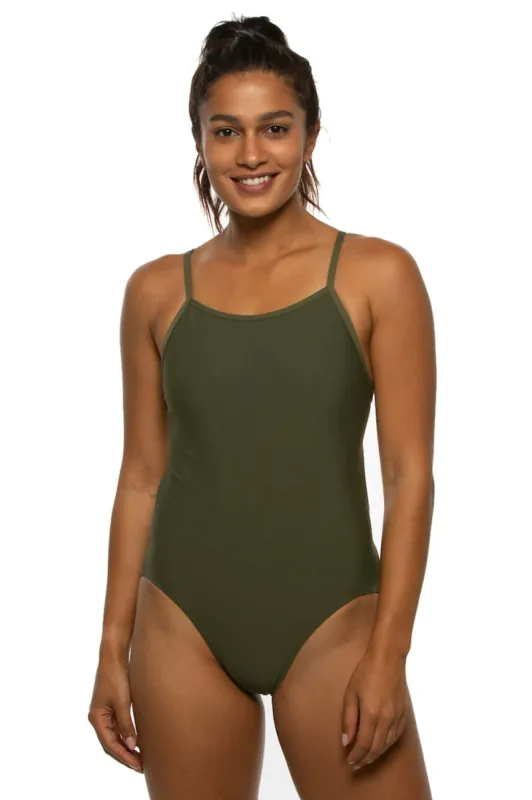 Devon One Piece Swimsuit - Army sold by Jolyn